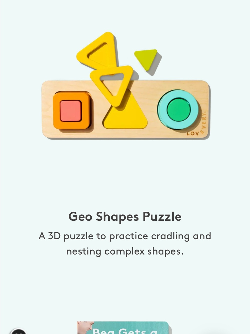 Lovevery geo shapes puzzle from the realist play kit - Picture 12 of 12